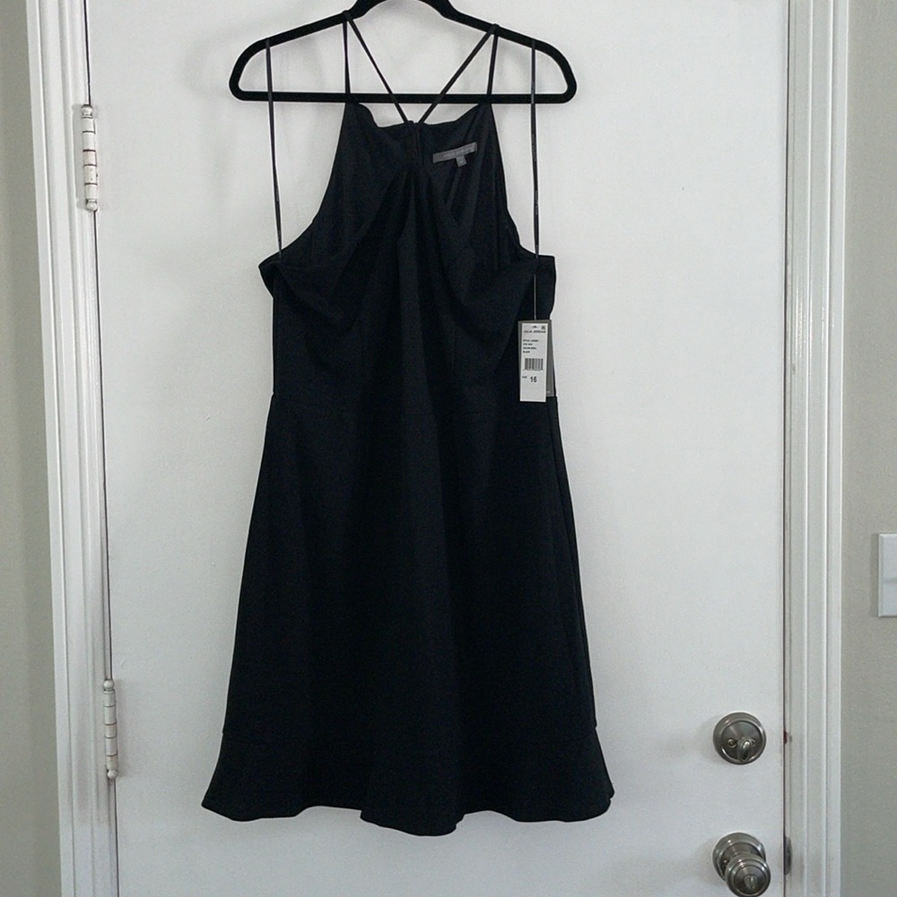 NWT Julia Jordan Sleeveless Halter Short Dress in Black | 16